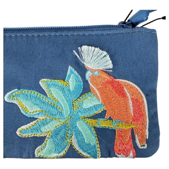 New Vera Bradley Rain Forest Canopy Coin Purse Zip ID Case Wallet Embroidered - Picture 2 of 8